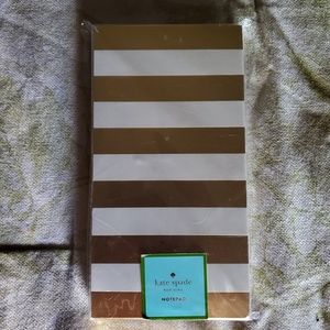 Kate Spade gold stripe large notepad. NWT